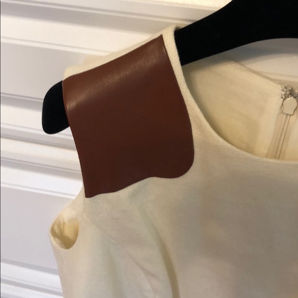 Ralph Lauren Linen and Leather Pencil Dress. - Picture 2 of 8
